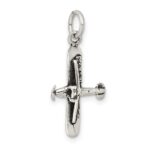Sterling Silver Antiqued Airplane Charm - Image 5
