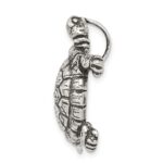 Sterling Silver Antiqued Turtle Charm - Image 2