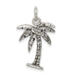 Sterling Silver Antiqued Palm Tree Charm - Image 4