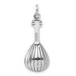 Sterling Silver Antiqued 3D Mandolin Charm - Image 3