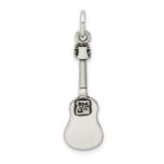 Sterling Silver Antiqued Acoustic Guitar Charm - Image 3