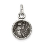 Sterling Silver Antiqued Volleyball Charm - Image 4
