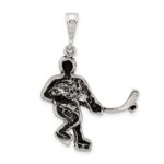 Sterling Silver Antiqued Hockey Player Charm - Image 3