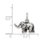 Sterling Silver Antiqued Elephant Charm - Image 4