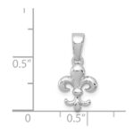 Sterling Silver Rhodium Plated Fleur de lis Pendant - Image 4