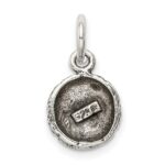 Sterling Silver Antiqued Basketball Charm - Image 4