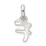 Sterling Silver Letter F with Enamel Pendant - Image 3
