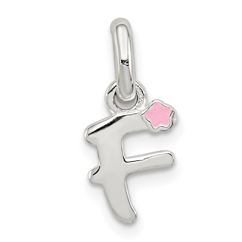 QC7935F.jpg Sterling Silver Letter F with Enamel Pendant - Image 1