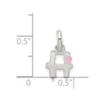 Sterling Silver Letter H with Enamel Pendant - Image 4