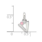 Sterling Silver Letter V with Enamel Pendant - Image 4