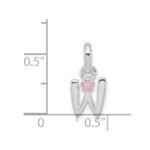 Sterling Silver Letter W with Enamel Pendant - Image 4