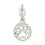 Sterling Silver Round Paw Print Pendant - Image 4