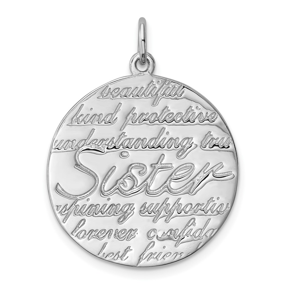 QC8102.jpg Sterling Silver Rhodium-plated Sister Pendant - Image 1