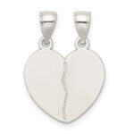 Sterling Silver Polished Mini I Love You Break Apart Heart Pendant - Image 4