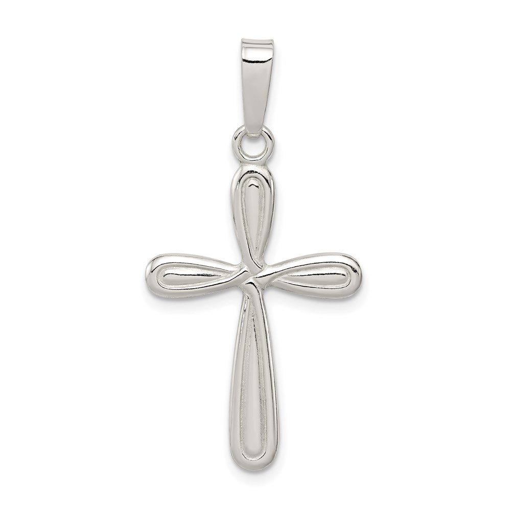 QC8123.jpg Sterling Silver Polished Latin Cross Pendant - Image 1