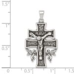 Sterling Silver Antiqued Mini Caravaca Crucifix Pendant - Image 3