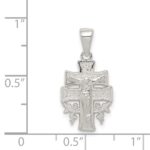 Sterling Silver Polished Mini INRI Crucifix Pendant - Image 3