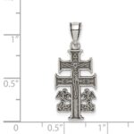 Sterling Silver Antiqued Caravaca Double Cross w/Angels Crucifix Pendant - Image 3