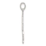 Sterling Silver Polished Caravaca Double Cross w/Angels Crucifix Pendant - Image 2