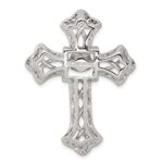 Sterling Silver Platinum-plated Plshed Gold-plated Vibrant CZ Cross Pendant - Image 3