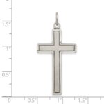 Sterling Silver Antiqued & Satin Cross Pendant - Image 3