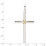 Sterling Silver Polished w/Gold-plated Rope Hollow Crucifix Pendant - Image 3