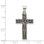 Sterling Silver Antiqued & Textured Crucifix Pendant - Image 3