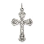 Sterling Silver Antiqued and Brushed INRI Crucifix Pendant