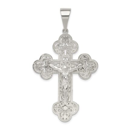 Sterling Silver Polished Crucifix Pendant
