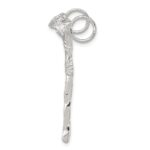 Sterling Silver Polished Jesus Cross Chain Slide Pendant - Image 2