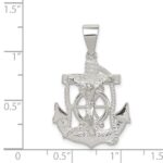 Sterling Silver Polished Mini Mariner INRI Crucifix Pendant - Image 3