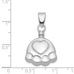 Sterling Silver Rhodium-plated Polished Puppy Paw Ash Holder Pendant - Image 4