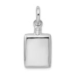 Sterling Silver Rhodium-plated Polished Rectangular Ash Holder Pendant - Image 3