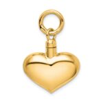 Sterling Silver Gold-tone Polished Puffy Heart Ash Holder Pendant