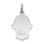 Sterling Silver Platinum-plated Polished Chamseh/Hamsa Pendant - Image 4