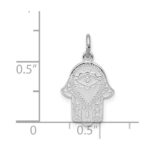 Sterling Silver Platinum-plated Polished Chamseh/Hamsa Pendant - Image 3