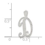 Sterling Silver Polished & Textured Letter D Initial Chain Slide - Image 3