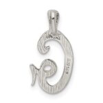 Sterling Silver Polished & Textured Letter G Initial Chain Slide - Image 3