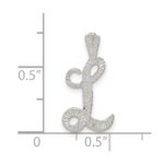 Sterling Silver Polished & Textured Letter L Initial Chain Slide - Image 4
