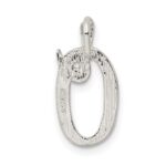 Sterling Silver Polished & Textured Letter O Initial Chain Slide - Image 3