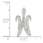 Sterling Silver Polished & Textured Letter W Initial Chain Slide - Image 4