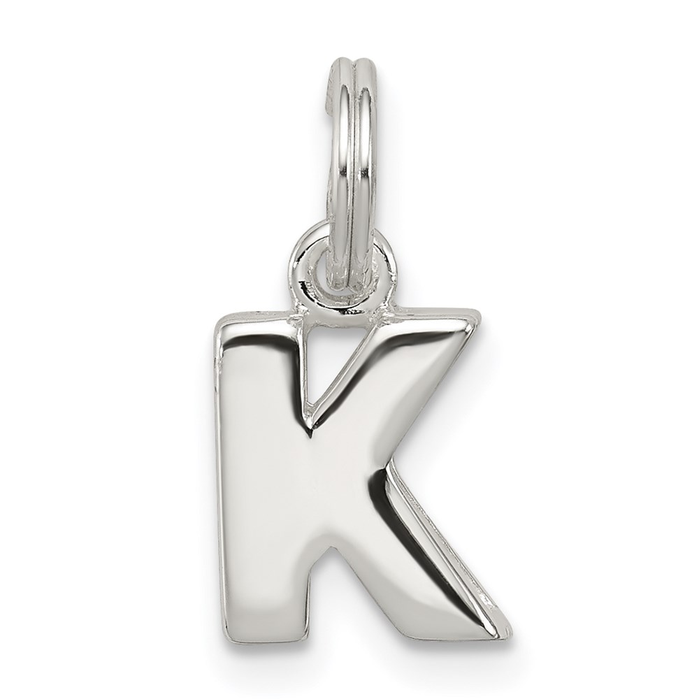 QC8460K.jpg Sterling Silver Letter K Initial Charm - Image 1