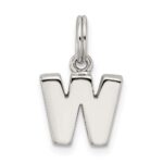 Sterling Silver Letter W Initial Charm - Image 3