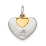 Sterling Silver Gold-plated Textured Love Charm Pendant - Image 4