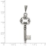 Sterling Silver Antiqued & Textured Key Pendant - Image 3