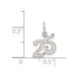 Sterling Silver Polished 25 Charm - Image 3