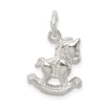 Sterling Silver Polished Rocking Horse Pendant - Image 4