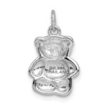 Sterling Silver Rhodium-plated Teddy Bear Pendant - Image 4