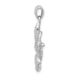 Sterling Silver Rhodium-plated CZ Butterfly Pendant - Image 2