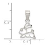 Sterling Silver Rhodium-plated Polished Bunny Pendant - Image 3